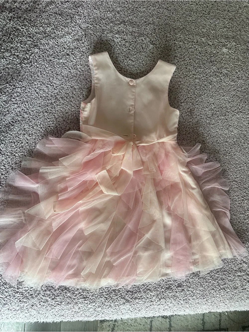 Jona Michelle Pink and Cream Floral Party Dress with Bow